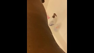 Shower backshots with petite ebony gf