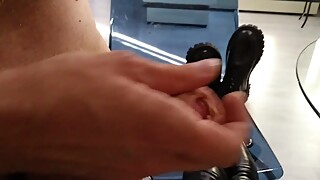 POV MOM not allowed to cum STEPSON in black leggins and big shoes